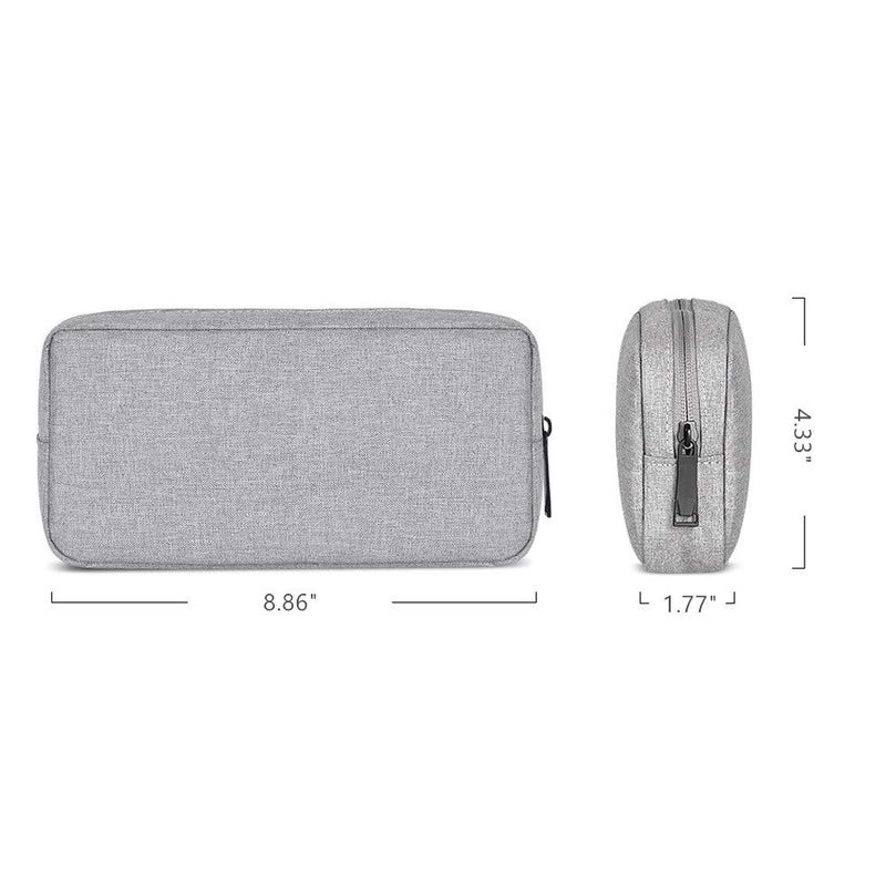 ERCRYSTO Universal Electronics/Accessories Soft Carrying Case Bag, Durable & Light-weight,Suitable for Out-going, Business, Travel and Cosmetics Kit (Big-Gray) - Image 2
